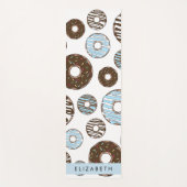 Blauwe Donuts, Bruine Donuts, Strooien, Jouw naam Yogamat (Voorkant)