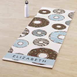 Blauwe Donuts, Bruine Donuts, Strooien, Jouw naam Yogamat