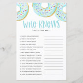 Blauwe Donuts die mama het beste Baby shower spel  (Voorkant)