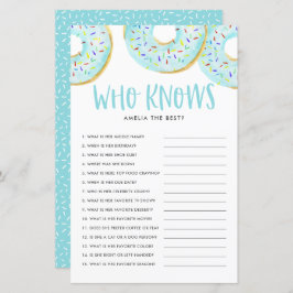 Blauwe Donuts die mama het beste Baby shower spel