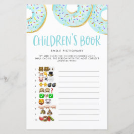 Blauwe Donuts Emoji Baby shower kinderboekenspel