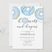 Blauwe donuts en luiers baby strooien kaart (Voorkant)