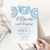 Blauwe donuts en luiers baby strooien kaart