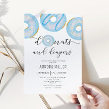 Blauwe donuts en luiers baby strooien