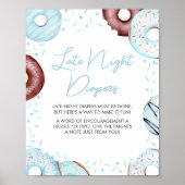 Blauwe Donuts en Luiers Late Night Luiers Poster (Voorkant)
