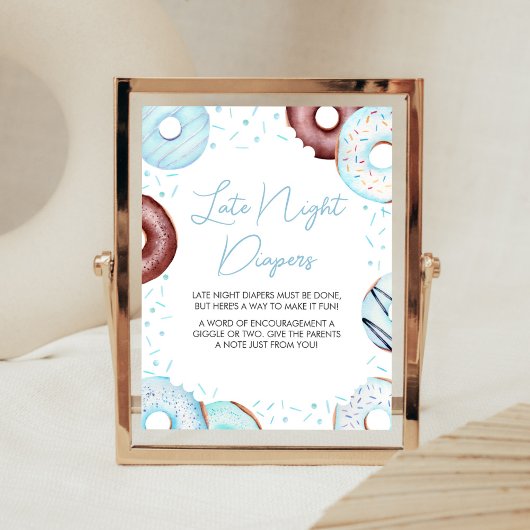 Blauwe Donuts en Luiers Late Night Luiers Poster