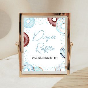 Blauwe Donuts en Luiers Luier Raffle Poster