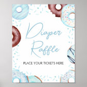 Blauwe Donuts en Luiers Luier Raffle Poster (Voorkant)