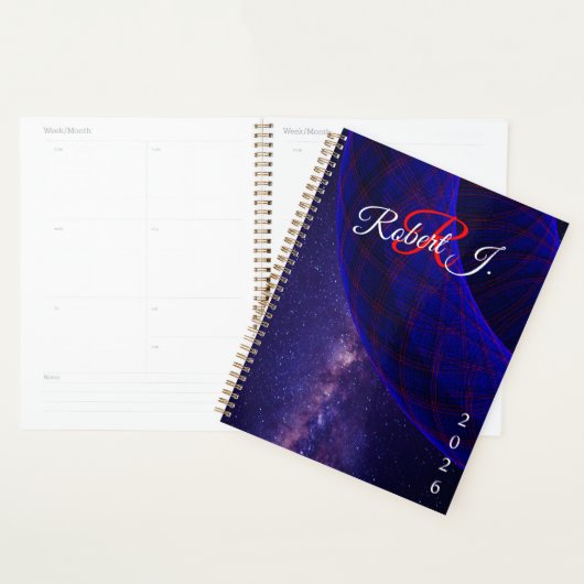 Blauwe Donuts In De Buitenruimte Geometrische Plan Planner (Display)