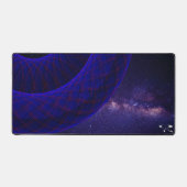 Blauwe donuts in de ruimte geometrische Muismat ma Bureaumat (Voorkant)