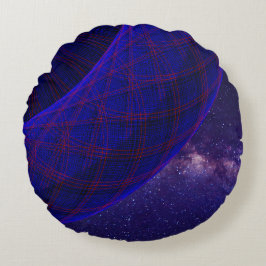 Blauwe donuts in de ruimte rond kussen