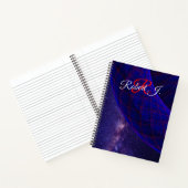 Blauwe Donuts In De Ruimte Spiraal Notebook Notitieboek (Binnen)