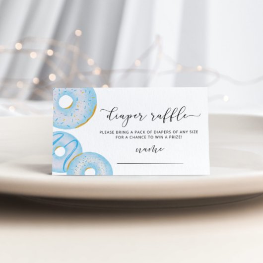 Blauwe donuts luier loterij ticket informatiekaartje