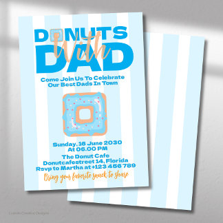 Blauwe Donuts Met Papa Voor Vaderdag Viering Kaart