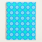 Blauwe donuts met vulling op turquoise planner (Voorkant)