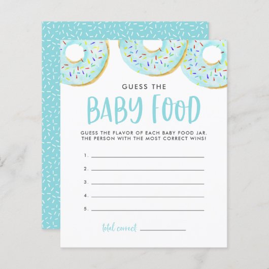 Blauwe donuts raden het Baby Baby shower (Voorkant / Achterkant)