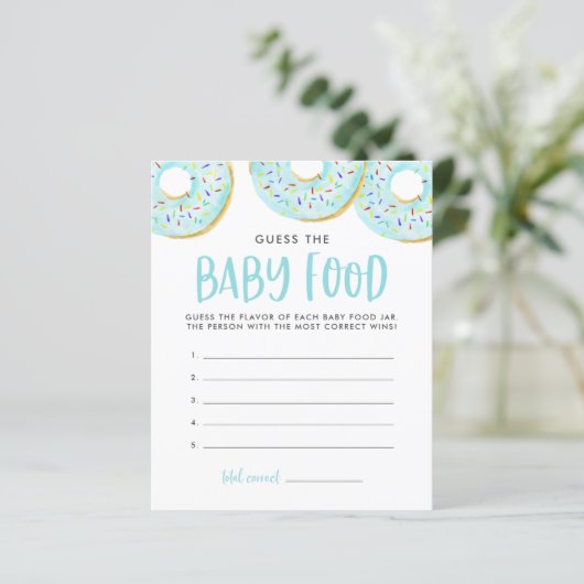 Blauwe donuts raden het Baby Baby shower (Staand voorkant)