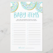 Blauwe donuts raden het Baby Baby shower spel (Voorkant)