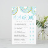 Blauwe Donuts raden wie Baby shower van mama of pa (Staand voorkant)