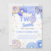 Blauwe donuts twee zoete jongen 2e verjaardag uitn kaart (Voorkant)