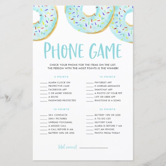 Blauwe donuts wat er op je Baby shower is. (Voorkant)