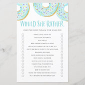 Blauwe donuts zou ze liever Baby shower spelen (Voorkant)