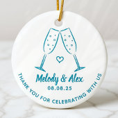 Blauwe Doodle Bril Bedankt voor de bruiloft Keramisch Ornament