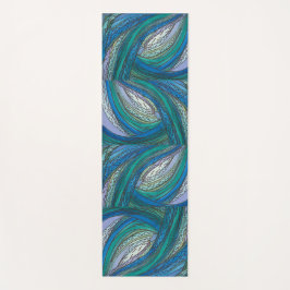 Blauwe doodle kunst Yoga mat
