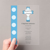 Blauwe Doop Acryl Uitnodiging voor Jongens (Insitu (Draagbaar))