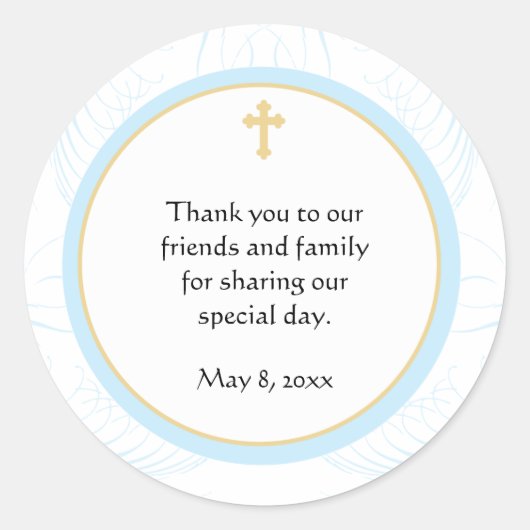 Blauwe doop/doopplezier Sticker (Voorkant)