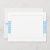 Blauwe Doop Plat Dank Je Kaart Notitiekaartje (Achterkant)