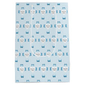 Blauwe doopgeschenkzak voor jongens medium cadeauzakje (Achterkant)