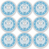 Blauwe doopstickers voor jongens sticker (Voorkant)
