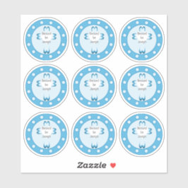 Blauwe doopstickers voor jongens sticker