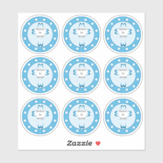 Blauwe doopstickers voor jongens sticker