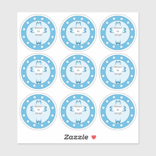 Blauwe doopstickers voor jongens sticker (Vel)
