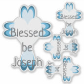 Blauwe doopstickers voor jongens sticker (Voorkant)