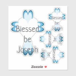 Blauwe doopstickers voor jongens sticker