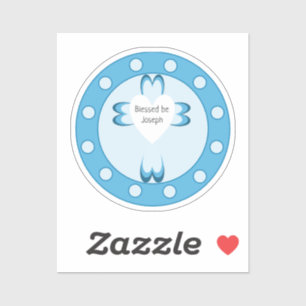 Blauwe doopstickers voor jongens sticker