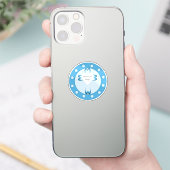 Blauwe doopstickers voor jongens sticker (Telefoon)