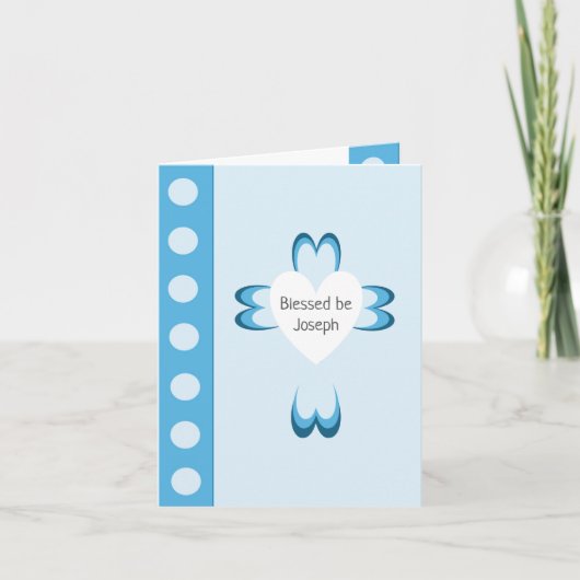 Blauwe doopuitnodiging voor jongens (Voorkant)