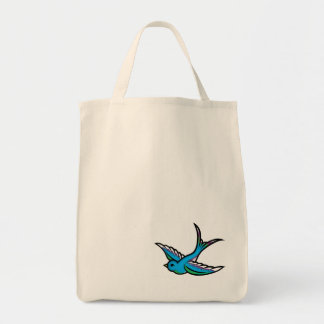 Blauwe doorlooptas tote bag