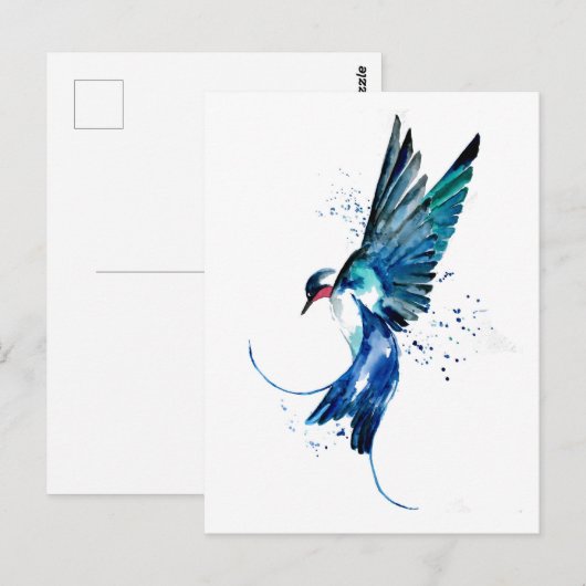 Blauwe doorn briefkaart (Voorkant / Achterkant)