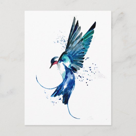 Blauwe doorn briefkaart (Voorkant)