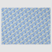 Blauwe doos met geel lintpapier tissuepapier (Voorkant)