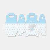 Blauwe doos met olifant Baby shower Bedankdoosjes (Uitgevouwen)