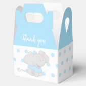 Blauwe doos met olifant Baby shower Bedankdoosjes (Geopend)