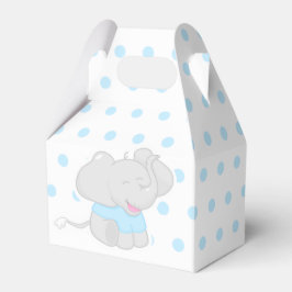 Blauwe doos met olifant Baby shower Bedankdoosjes