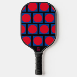 Blauwe doos, rode stip pickleball paddle