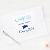blauwe dop 2023 - Gefeliciteerd Vierkante Sticker (Envelop)